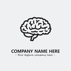 Brain illustration black and white for logo company vector image
