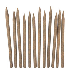 Spiked Palisade, 3d illustration isolated on white background