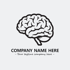 Brain illustration black and white for logo company vector image

