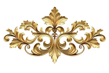 Opulent golden floral flourish with intricate details perfect for adding a touch of regal charm