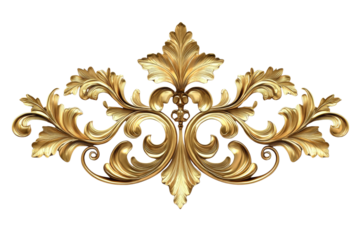 Opulent golden floral flourish with intricate details perfect for adding a touch of regal charm