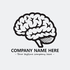 Brain illustration black and white for logo company vector image

