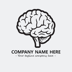 Brain illustration black and white for logo company vector image
