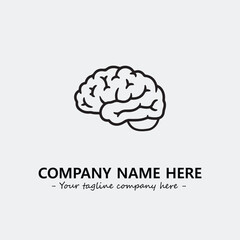Brain illustration black and white for logo company vector image
