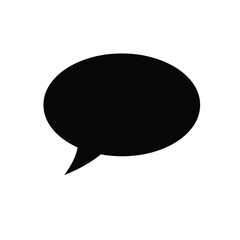 Simple Black Speech Bubble Vector Illustration Over White Background Design