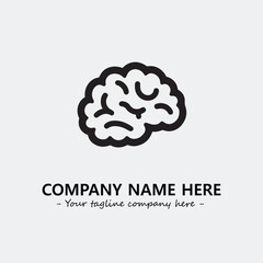 Brain illustration black and white for logo company vector image
