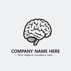 Brain illustration black and white for logo company vector image
