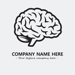 Brain illustration black and white for logo company vector image
