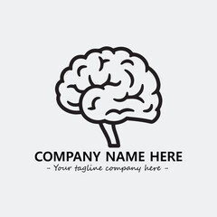 Brain illustration black and white for logo company vector image
