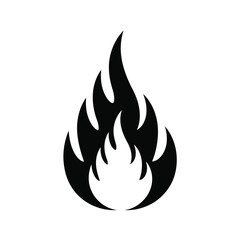 Burning Flame Illustration In Black And White With Hot Fiery Design