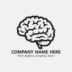 Brain illustration black and white for logo company vector image
