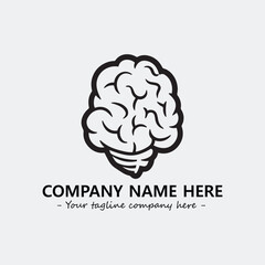 Brain illustration black and white for logo company vector image
