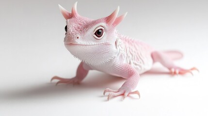 Pale pink spiky lizard portrait