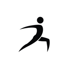 Abstract Athlete Silhouette Running Symbol For Sports And Fitness Minimalist Vector Design