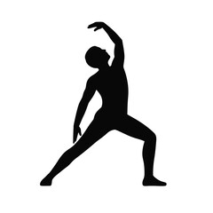 Yoga Position Silhouette Of A Person Stretching And Practicing Asanas For Well Being