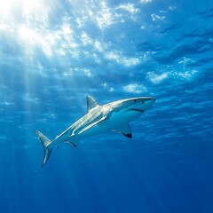 Fototapeta premium Great White Shark Dive Ocean
