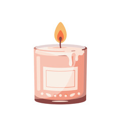 Decorative Candle with Warm Glow Vector on Transparent Background – Cozy Illumination for Holiday, Relaxation, and Home Decor Concepts