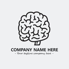 Brain illustration black and white for logo company vector image
