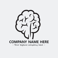 Brain illustration black and white for logo company vector image
