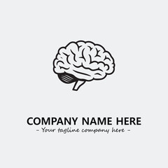 Brain illustration black and white for logo company vector image
