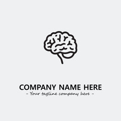 Brain illustration black and white for logo company vector image
