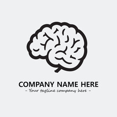 Brain illustration black and white for logo company vector image
