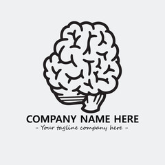 Brain illustration black and white for logo company vector image
