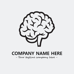 Brain illustration black and white for logo company vector image

