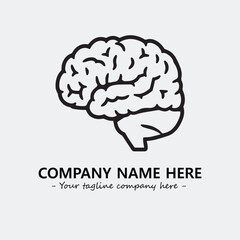 Brain illustration black and white for logo company vector image
