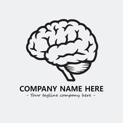 Brain illustration black and white for logo company vector image
