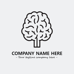 Brain illustration black and white for logo company vector image

