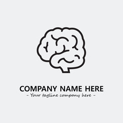 Brain illustration black and white for logo company vector image
