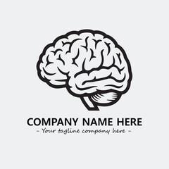 Brain illustration black and white for logo company vector image
