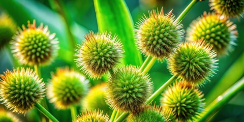 Obraz premium Bur Reed Plant Macro Closeup Nature Photography
