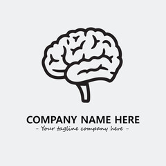 Brain illustration black and white for logo company vector image
