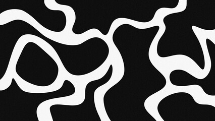 Black and white wave line pattern, modern minimalist abstract.