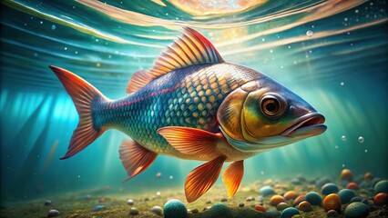 Naklejka premium Fish Swimming Underwater, Aquatic Life, Nature Photography