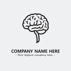 Brain illustration black and white for logo company vector image
