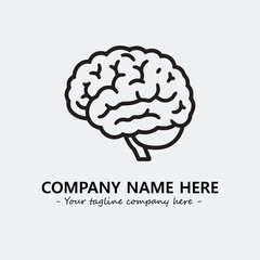 Brain illustration black and white for logo company vector image
