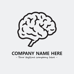 Brain illustration black and white for logo company vector image
