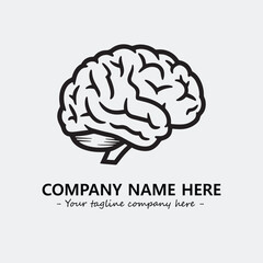Brain illustration black and white for logo company vector image
