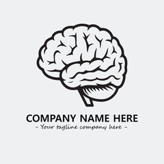 Brain illustration black and white for logo company vector image
