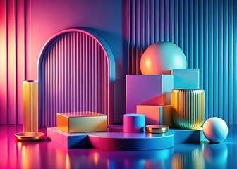 Modern Product Display Abstract Shapes