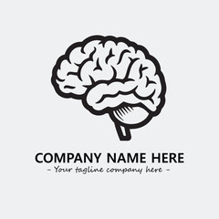Brain illustration black and white for logo company vector image
