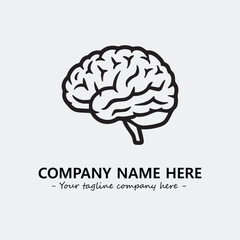 Brain illustration black and white for logo company vector image
