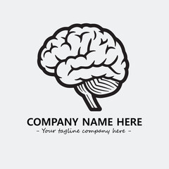 Brain illustration black and white for logo company vector image
