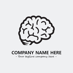Brain illustration black and white for logo company vector image
