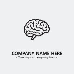 Brain illustration black and white for logo company vector image
