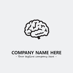 Brain illustration black and white for logo company vector image
