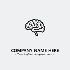 Brain illustration black and white for logo company vector image
